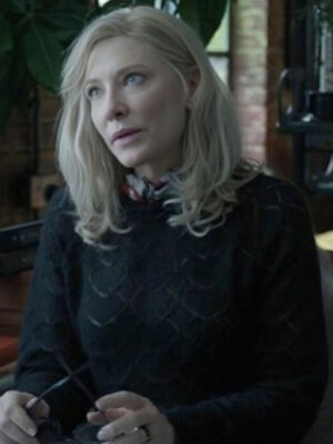 Cate Blanchett 2024 Disclaimer Argyle Black Sweater