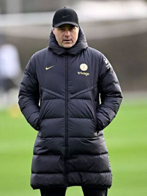 Chelsea F.C Black Puffer Hooded Jacket
