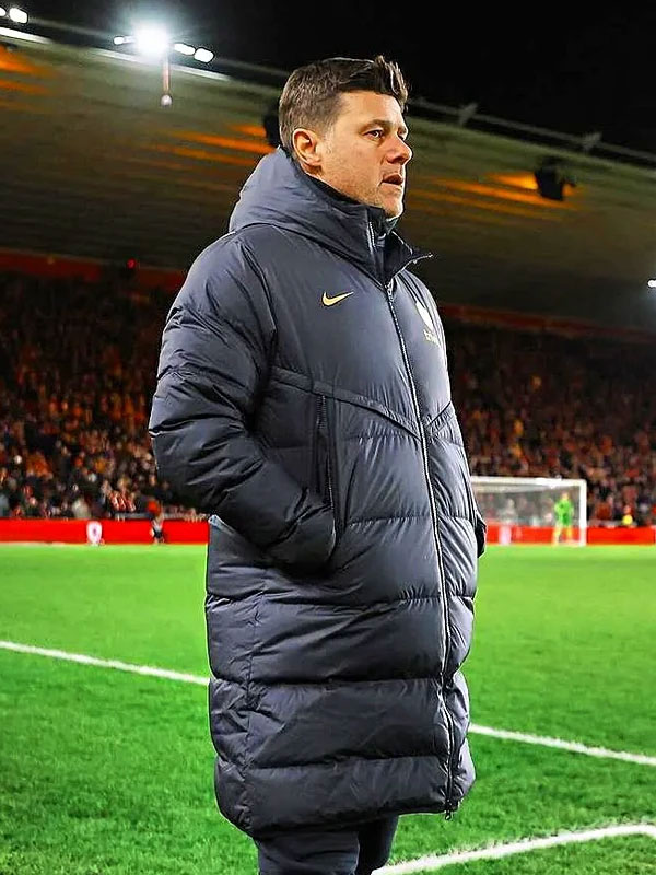 Chelsea F.C Black Puffer Hooded Jacket
