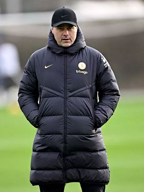 Chelsea F.C Black Puffer Hooded Jacket