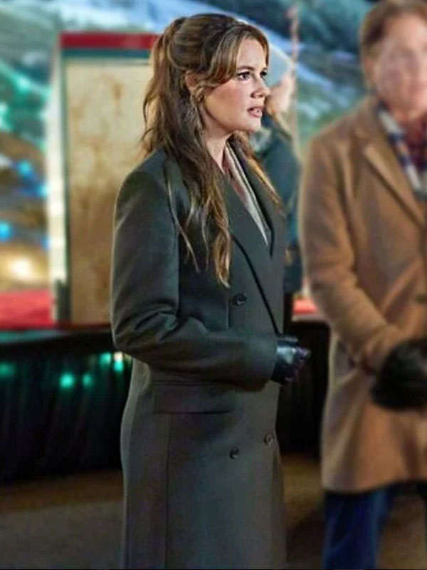 Chelsea Hobbs A Lighthouse Christmas Grey Wool Coat