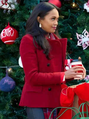 Christmas With A Kiss 2023 Mishael Morgan Red Peacoat