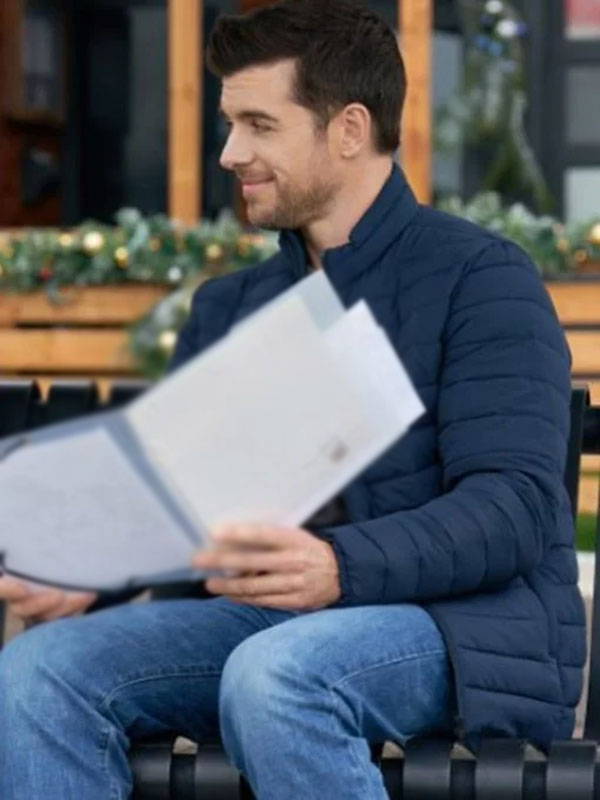 Dan Jeannotte Our Christmas Mural Blue Puffer Jacket