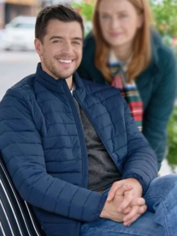 Dan Jeannotte Our Christmas Mural Blue Puffer Jacket