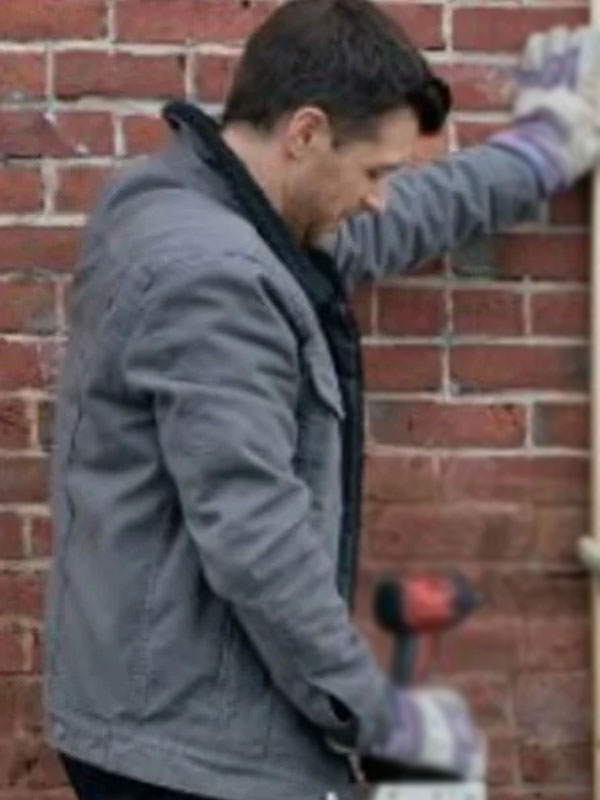 Dan Jeannotte Our Christmas Mural Shearling Grey Jacket