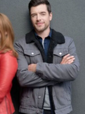 Dan Jeannotte Our Christmas Mural Shearling Grey Jacket