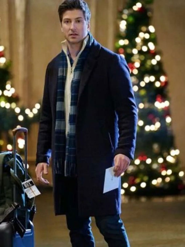 Daniel Lissing Santa Tell Me 2024 Black Wool Coat
