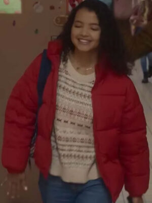 Deja Monique Cruz Christmas with You Red Puffer Jacket
