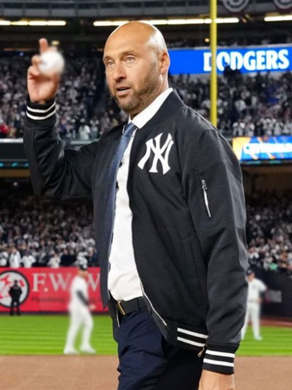 Derek Jeter NY Yankees Black Bomber Jacket