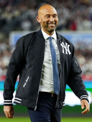 Derek Jeter NY Yankees Black Bomber Jacket