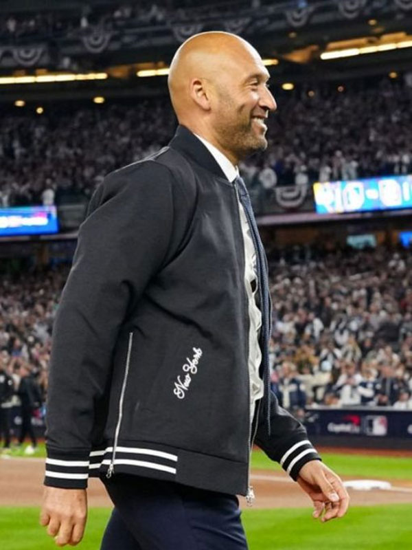 Derek Jeter NY Yankees Black Bomber Jacket