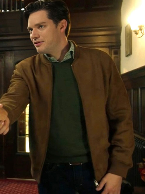 Dominic Sherwood 2024 Haunted Wedding Brown Jacket