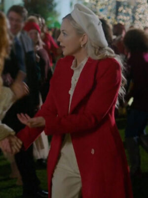 emily-kinney-santa-bootcamp-red-wool-trench-coat-1
