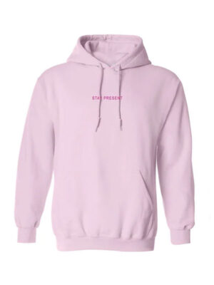 Enjoy The Now Pink Fleece Pullover Hoodie