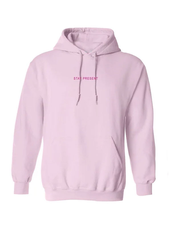Enjoy The Now Pink Fleece Pullover Hoodie