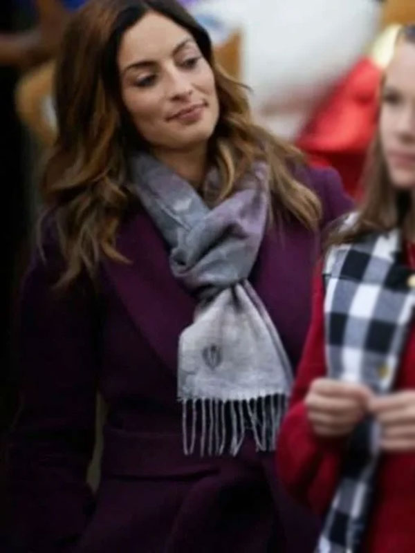 Erica Cerra Mystery on Mistletoe Lane Purple Trench Coat