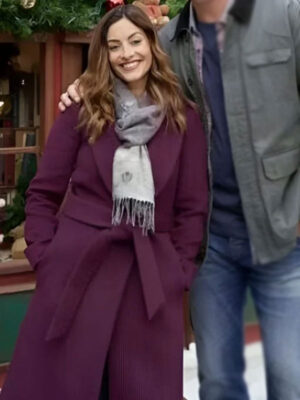 Erica Cerra Mystery on Mistletoe Lane Purple Trench Coat