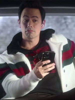 George Young Falling for Christmas White Wool Jacket