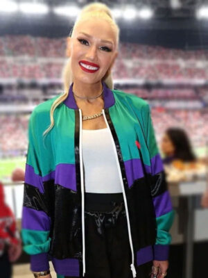 Gwen Stefani DSQUARED2 Color Block Bomber Jacket