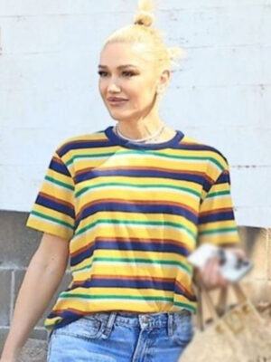 gwen-stefani-football-game-multicolor-striped-t-shirt-1