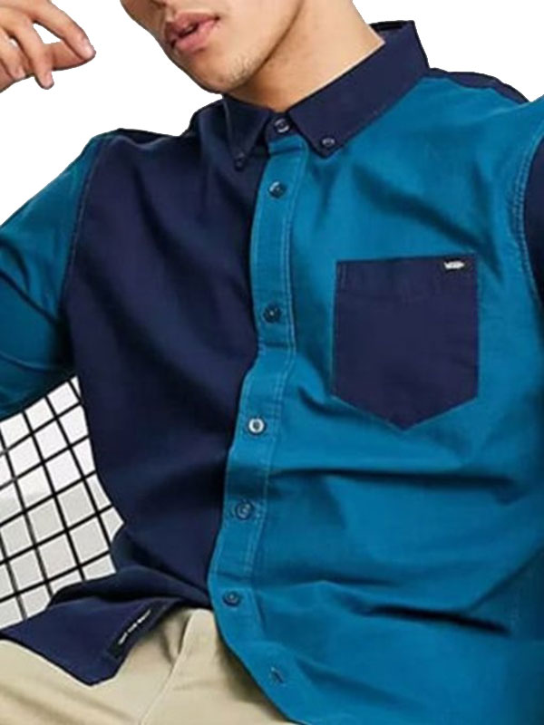 Heartstopper S02 Kit Connor Blue and Block Cotton Shirt