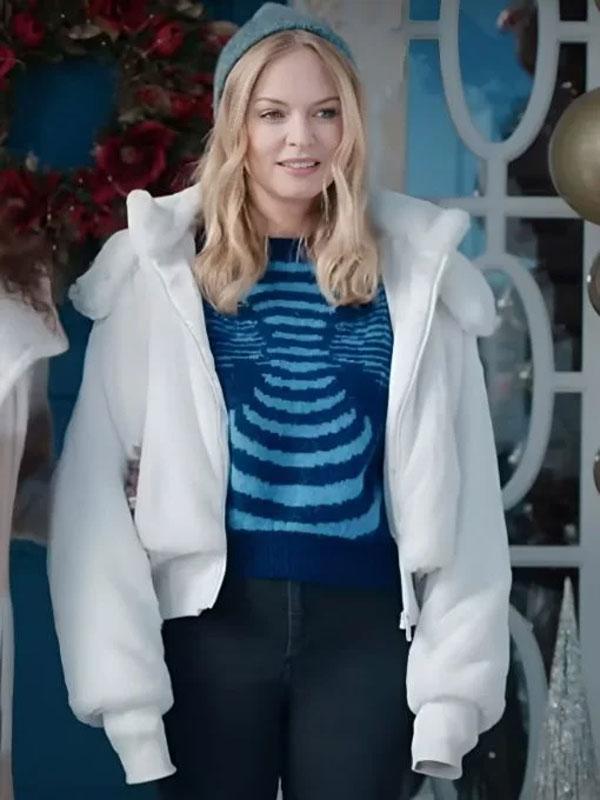 Heather Graham Best Christmas Ever White Sherpa Jacket