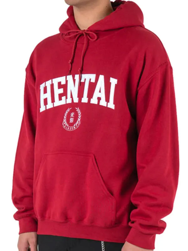 Hentai Red Fleece Pullover Hoodie