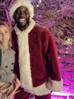 Holiday Twist Blake Leeper Red Christmas Suede Coat