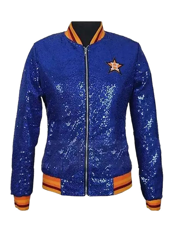Houston Astros Blue Sequin Varsity Jacket