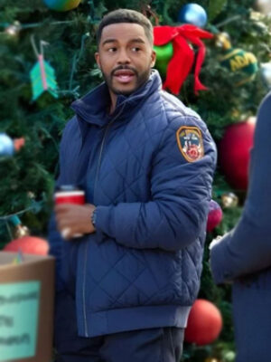 Jaime M Callica Christmas With A Kiss Blue Quilted Jacket