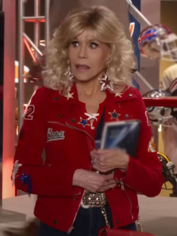 Jane Fonda 80 For Brady Red Leather Jacket