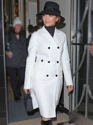 Jennifer Lopez Unstoppable Premiere White Trench Coat