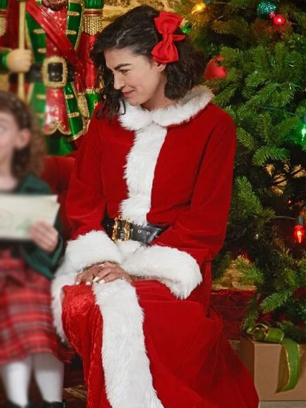 Jessica Szohr Stella Designing Christmas Santa Claus Coat