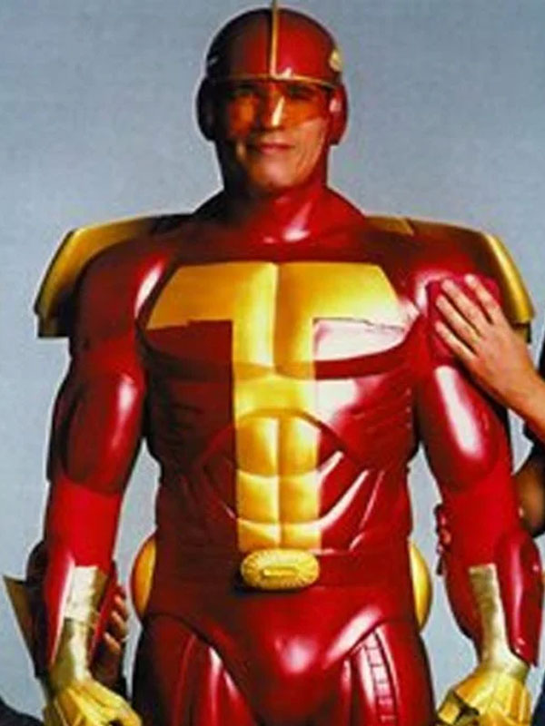 Jingle All the Way Turbo Man Costume Leather Jacket