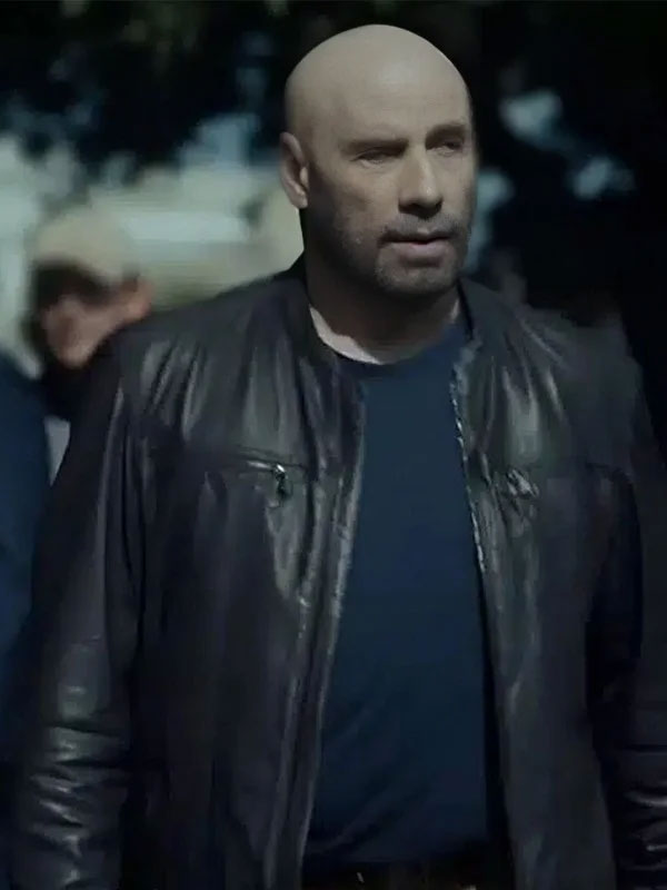 John Travolta 2024 Cash Out Black Leather Jacket