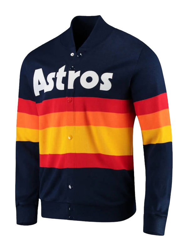 Kate Upton Astros Blue Rainbow Stripe Jacket