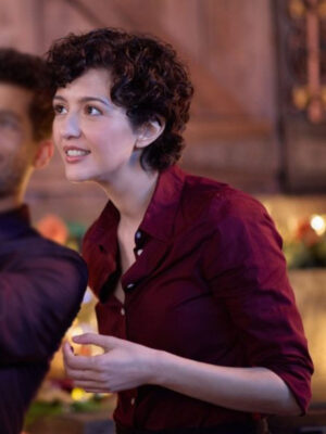 Katie Findlay 2024 The 5-Year Christmas Party Maroon Shirt