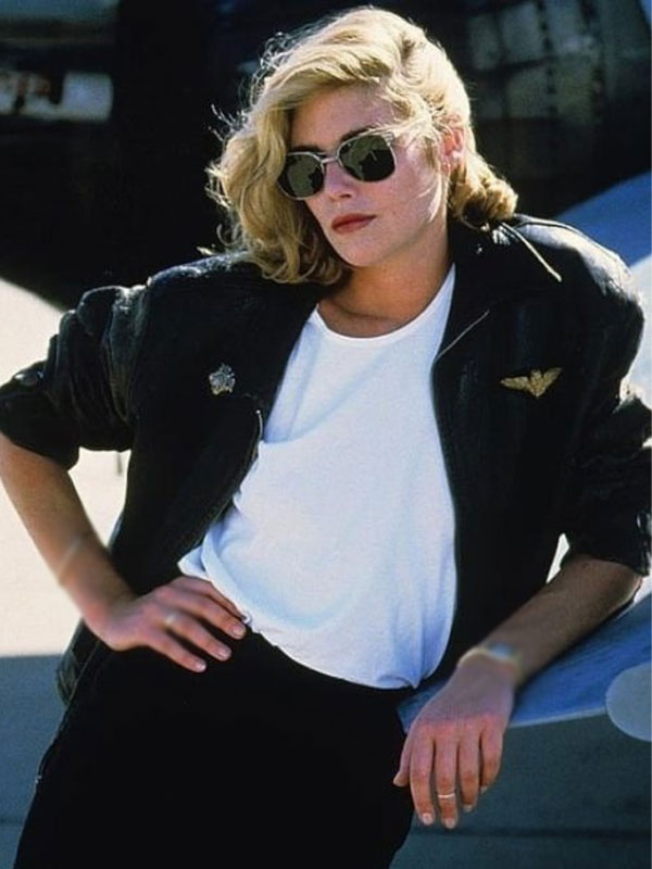 Kelly McGillis Top Gun Black Leather Jacket