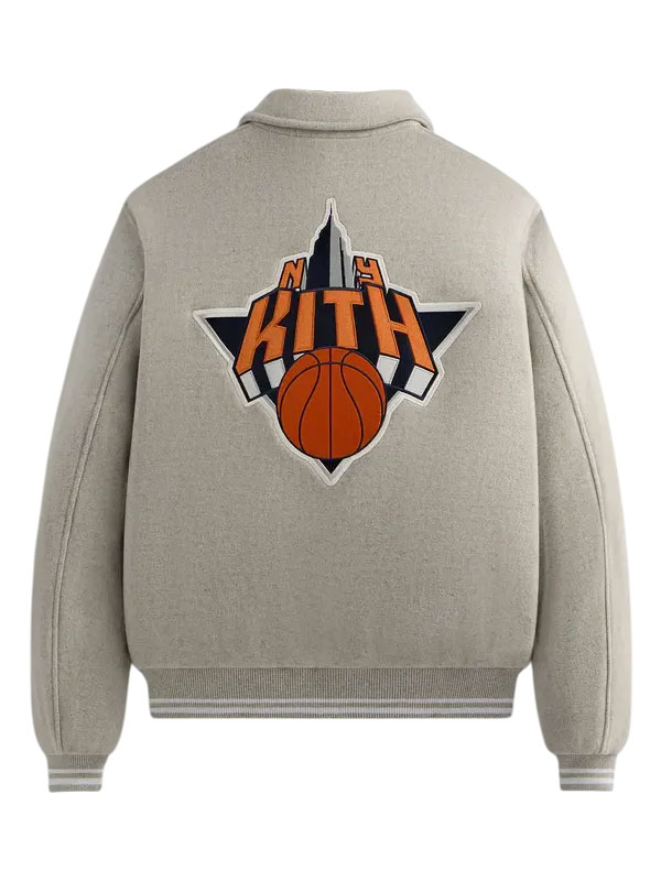 Kith New York Knicks Wings Coaches Grey Wool Jacket