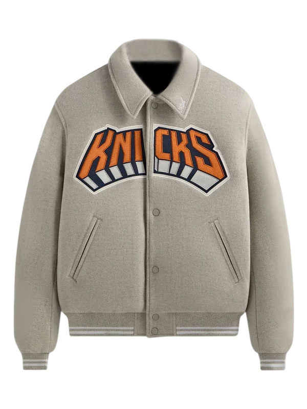 Kith New York Knicks Wings Coaches Grey Wool Jacket