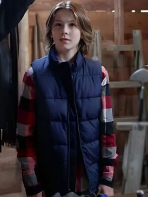 Logan Pierce Mystery on Mistletoe Lane Blue Puffer Vest