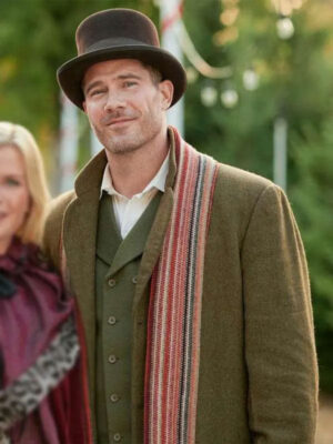 Luke Macfarlane A Magical Christmas Village Brown Coat
