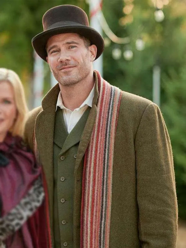 Luke Macfarlane A Magical Christmas Village Brown Coat