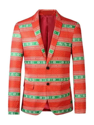 Mens Funny Ugly Christmas Red Blazer