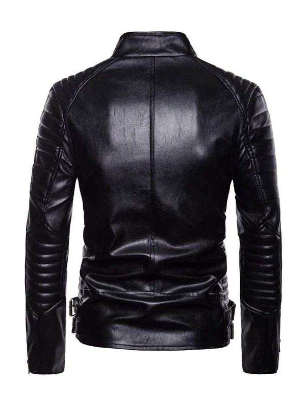 Men’s Motorcycle Classic Asymmetrical Leather Jacket