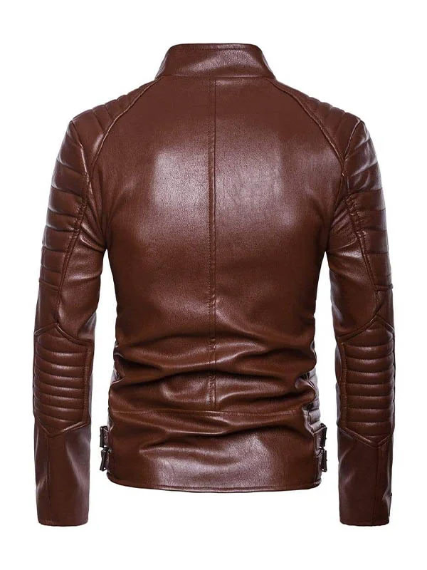 Men’s Motorcycle Classic Asymmetrical Leather Jacket