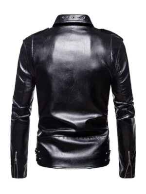 mens-slim-fit-black-biker-lapel-collar-leather-jacket-1