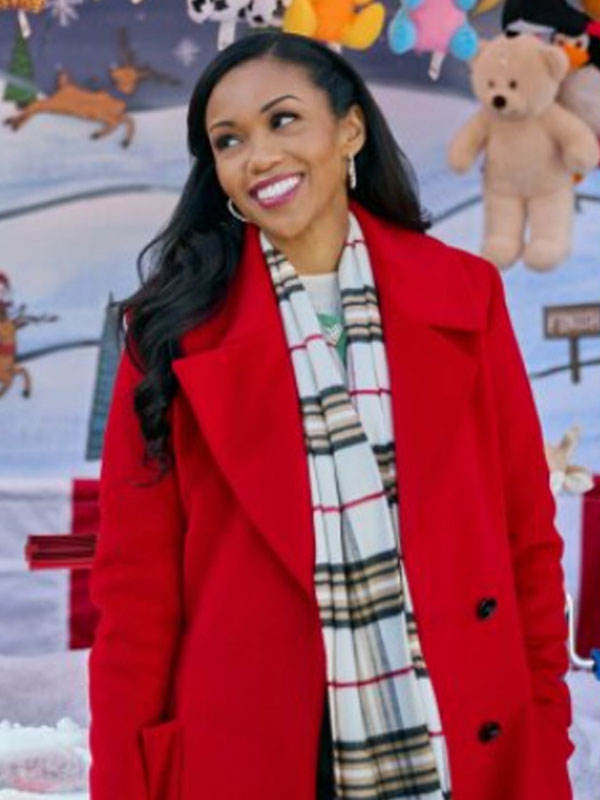 Mishael Morgan Christmas With A Kiss Red Wool Coat