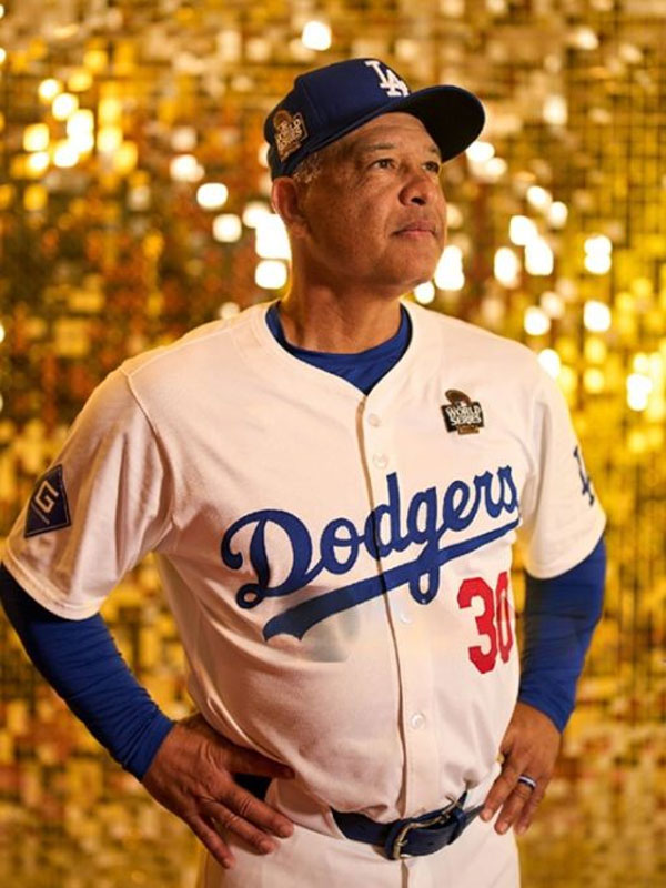 MLB Dave Roberts Los Angeles Dodgers White Shirt