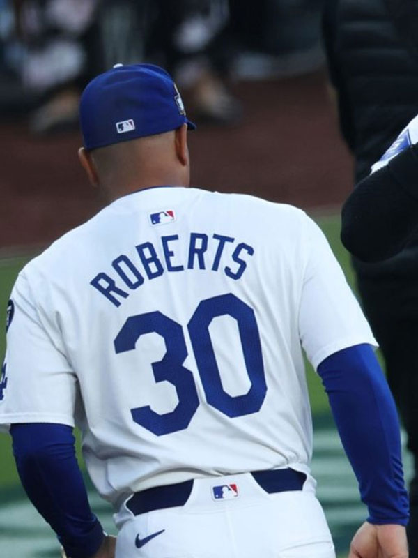 MLB Dave Roberts Los Angeles Dodgers White Shirt